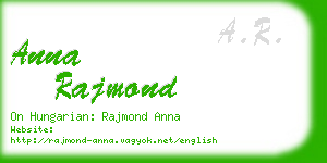 anna rajmond business card